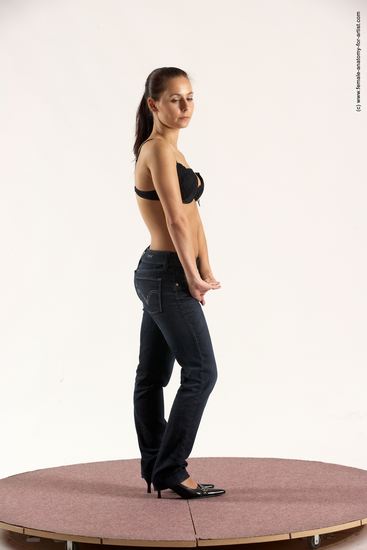 Casual Woman White Standing poses - ALL Slim long brown Standing poses - simple Multi angle poses Academic