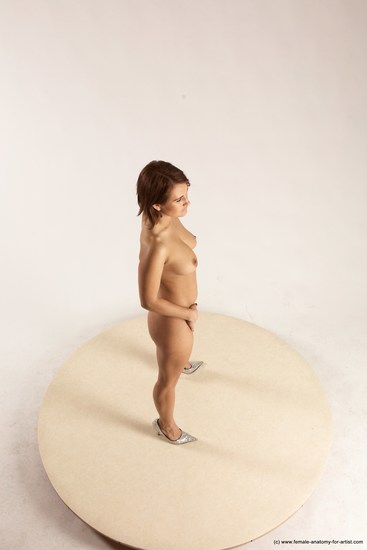 Nude Woman White Standing poses - ALL Slim medium brown Standing poses - simple Multi angle poses Pinup