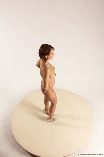 Nude Woman White Standing poses - ALL Slim medium brown Standing poses - simple Multi angle poses Pinup