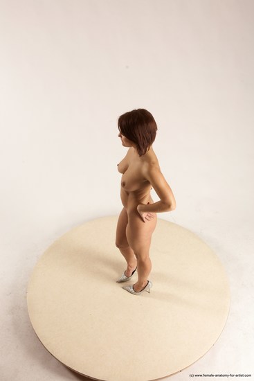 Nude Woman White Standing poses - ALL Slim medium brown Standing poses - simple Multi angle poses Pinup