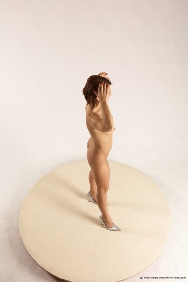 Nude Woman White Standing poses - ALL Slim medium brown Standing poses - simple Multi angle poses Pinup