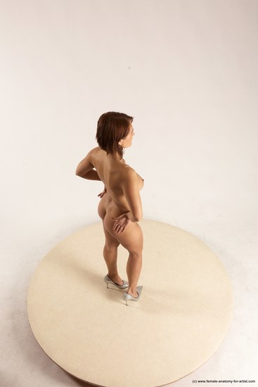 Nude Woman White Standing poses - ALL Slim medium brown Standing poses - simple Multi angle poses Pinup