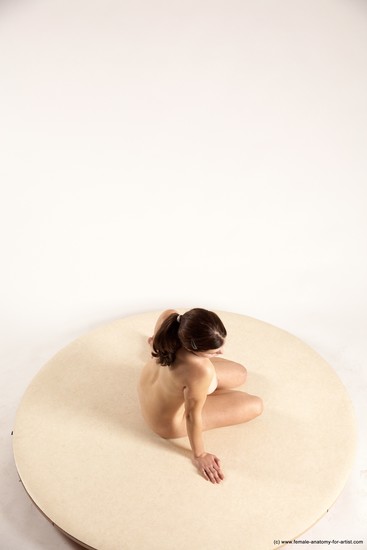 Nude Woman White Sitting poses - ALL Slim long brown Sitting poses - simple Multi angle poses Pinup