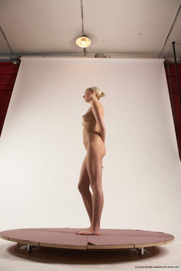 Nude Woman White Standing poses - ALL Slim long blond Standing poses - simple Multi angle poses Pinup