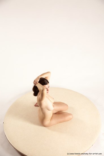 Nude Woman White Sitting poses - ALL Slim long brown Sitting poses - simple Multi angle poses Pinup