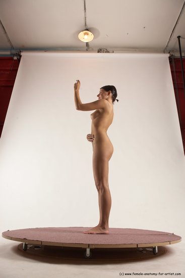 Nude Woman White Standing poses - ALL Slim medium brown Standing poses - simple Multi angle poses Pinup