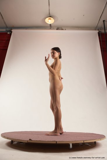 Nude Woman White Standing poses - ALL Slim medium brown Standing poses - simple Multi angle poses Pinup