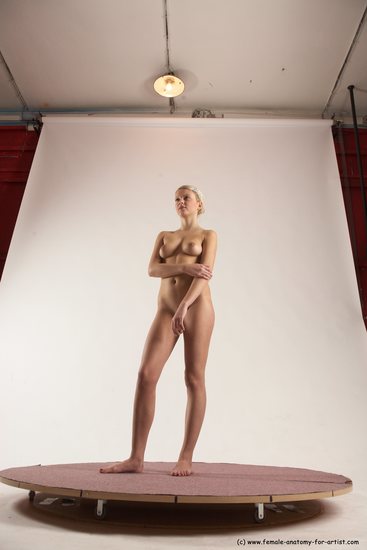 Nude Woman White Standing poses - ALL Slim long blond Standing poses - simple Multi angle poses Pinup