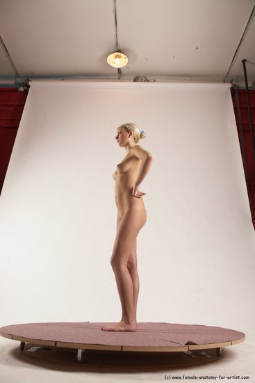 Nude Woman White Standing poses - ALL Slim long blond Standing poses - simple Multi angle poses Pinup