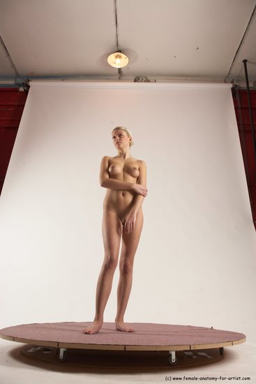 Nude Woman White Standing poses - ALL Slim long blond Standing poses - simple Multi angle poses Pinup