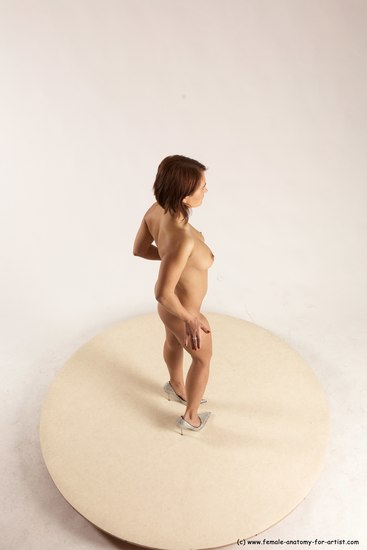 Nude Woman White Standing poses - ALL Slim medium brown Standing poses - simple Multi angle poses Pinup