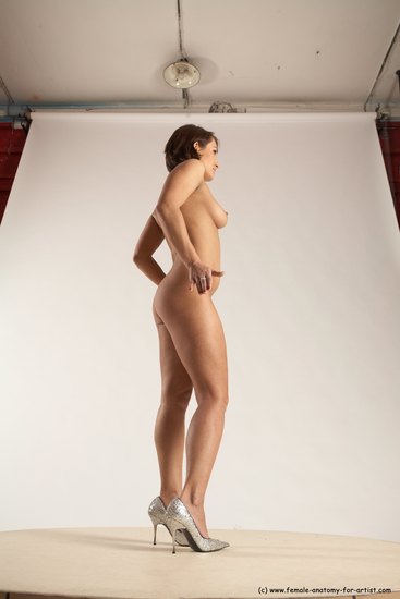 Nude Woman White Standing poses - ALL Slim medium brown Standing poses - simple Multi angle poses Pinup