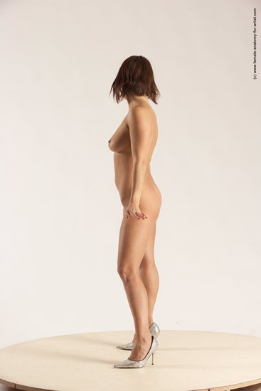 Nude Woman White Standing poses - ALL Slim medium brown Standing poses - simple Multi angle poses Pinup