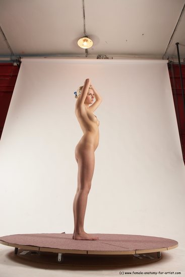 Nude Woman White Standing poses - ALL Slim long blond Standing poses - simple Multi angle poses Pinup