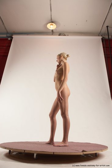 Nude Woman White Standing poses - ALL Slim long blond Standing poses - simple Multi angle poses Pinup