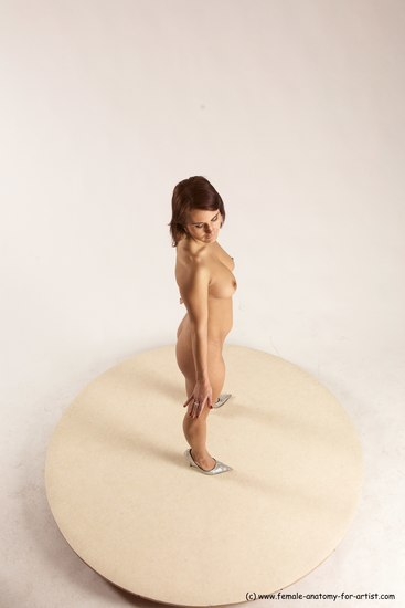 Nude Woman White Standing poses - ALL Slim medium brown Standing poses - simple Multi angle poses Pinup