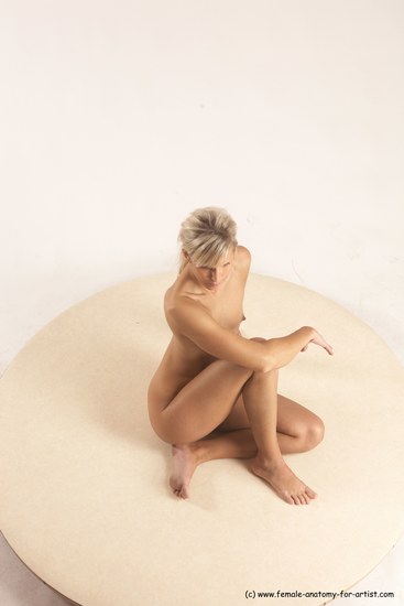 Nude Woman White Sitting poses - ALL Slim long blond Sitting poses - simple Multi angle poses Pinup