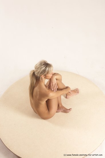 Nude Woman White Sitting poses - ALL Slim long blond Sitting poses - simple Multi angle poses Pinup