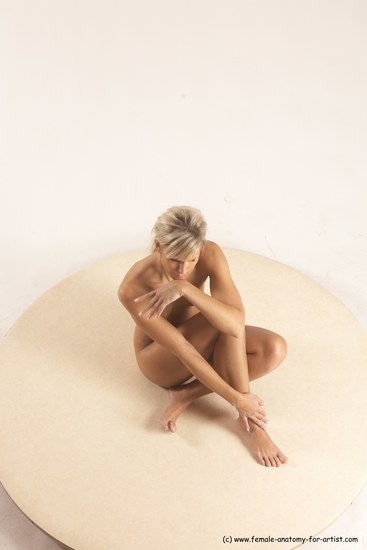 Nude Woman White Sitting poses - ALL Slim long blond Sitting poses - simple Multi angle poses Pinup