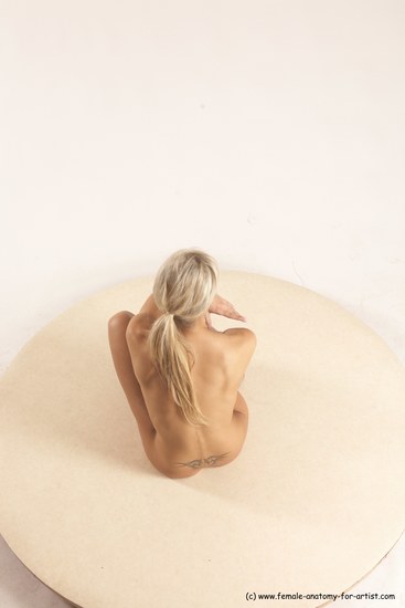 Nude Woman White Sitting poses - ALL Slim long blond Sitting poses - simple Multi angle poses Pinup