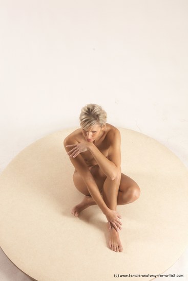 Nude Woman White Sitting poses - ALL Slim long blond Sitting poses - simple Multi angle poses Pinup