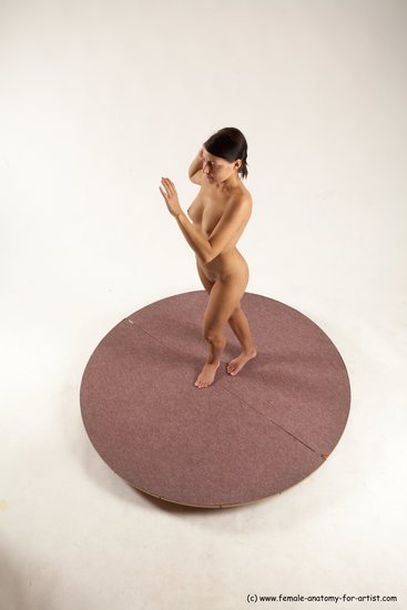 Nude Woman White Standing poses - ALL Slim medium brown Standing poses - simple Multi angle poses Pinup