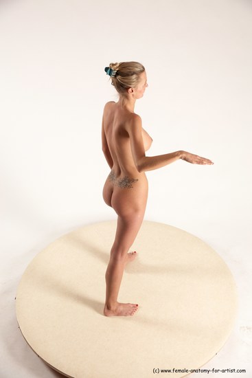 Nude Woman White Standing poses - ALL Slim long blond Standing poses - simple Multi angle poses Pinup