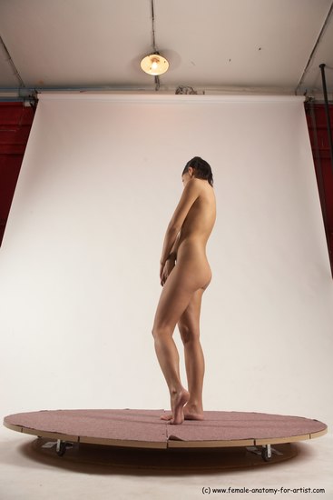 Nude Woman White Standing poses - ALL Slim medium brown Standing poses - simple Multi angle poses Pinup