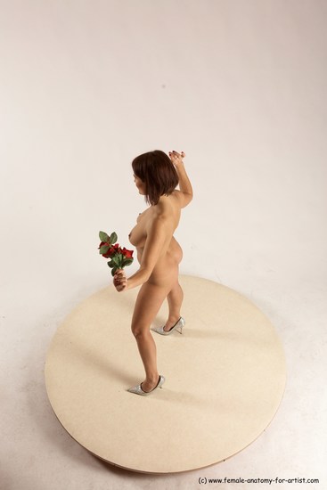 Nude Woman White Standing poses - ALL Slim short brown Standing poses - simple Multi angle poses Pinup