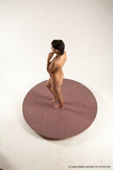 Nude Woman White Standing poses - ALL Slim medium brown Standing poses - simple Multi angle poses Pinup