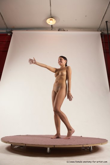 Nude Woman White Standing poses - ALL Slim medium brown Standing poses - simple Multi angle poses Pinup