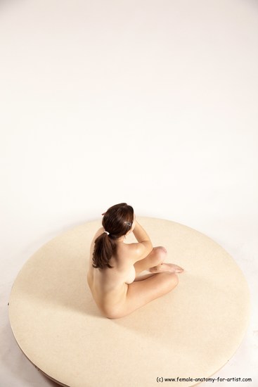 Nude Woman White Sitting poses - ALL Slim long brown Sitting poses - simple Multi angle poses Pinup