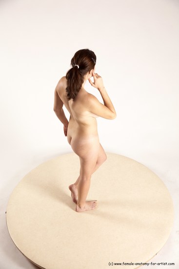 Nude Woman White Standing poses - ALL Slim long brown Standing poses - simple Multi angle poses Pinup