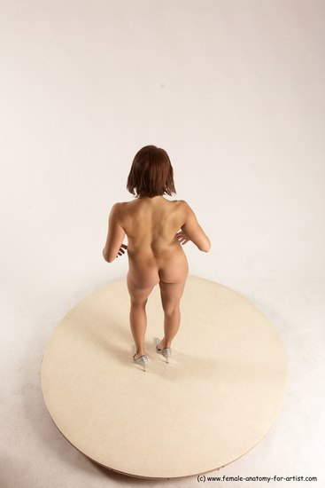 Nude Woman White Standing poses - ALL Slim medium brown Standing poses - simple Multi angle poses Pinup