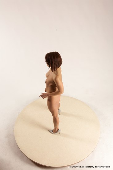 Nude Woman White Standing poses - ALL Slim medium brown Standing poses - simple Multi angle poses Pinup