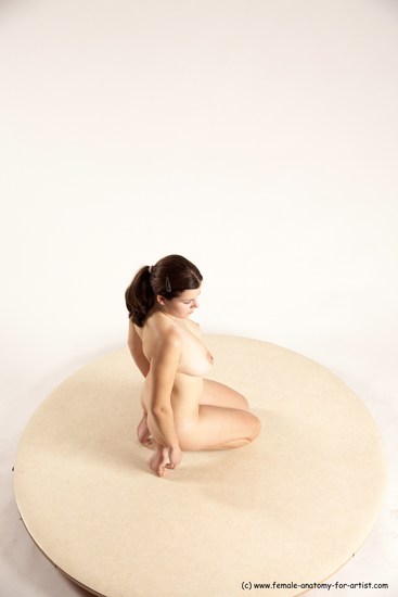 Nude Woman White Standing poses - ALL Slim long brown Standing poses - simple Multi angle poses Pinup