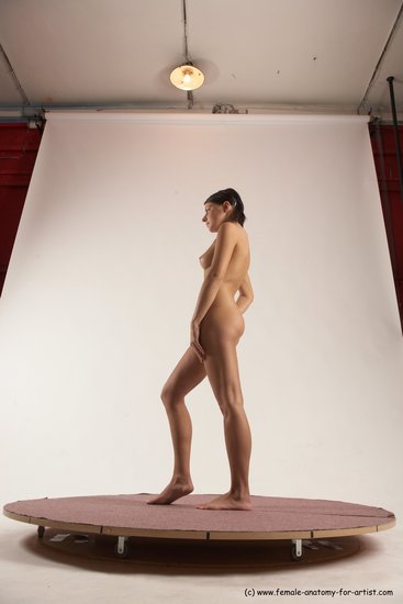 Nude Woman White Standing poses - ALL Slim medium brown Standing poses - simple Multi angle poses Pinup