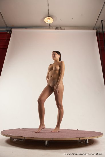 Nude Woman White Standing poses - ALL Slim medium brown Standing poses - simple Multi angle poses Pinup