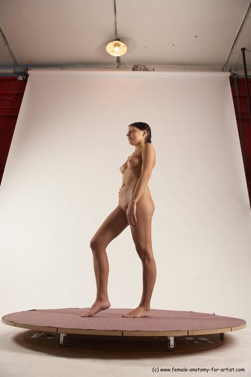 Nude Woman White Standing poses - ALL Slim medium brown Standing poses - simple Multi angle poses Pinup