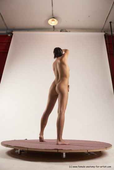 Nude Woman White Standing poses - ALL Slim medium brown Standing poses - simple Multi angle poses Pinup