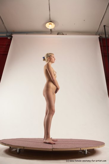 Nude Woman White Standing poses - ALL Slim long blond Standing poses - simple Multi angle poses Pinup