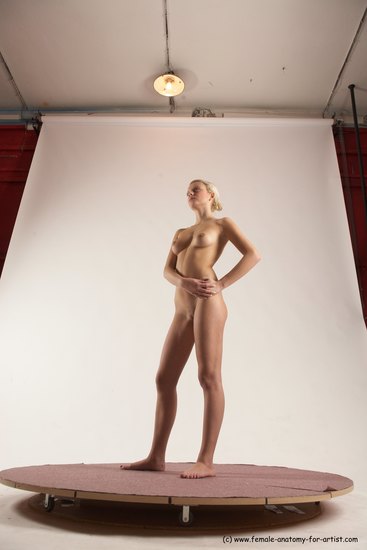 Nude Woman White Standing poses - ALL Slim long blond Standing poses - simple Multi angle poses Pinup