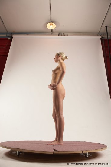 Nude Woman White Standing poses - ALL Slim long blond Standing poses - simple Multi angle poses Pinup