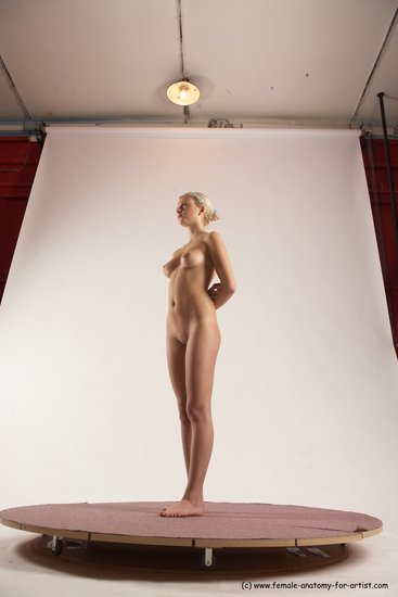 Nude Woman White Standing poses - ALL Slim long blond Standing poses - simple Multi angle poses Pinup