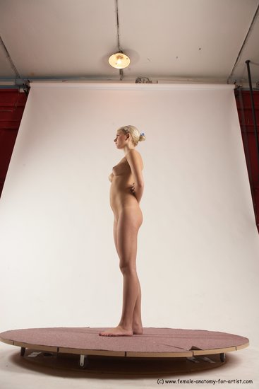 Nude Woman White Standing poses - ALL Slim long blond Standing poses - simple Multi angle poses Pinup