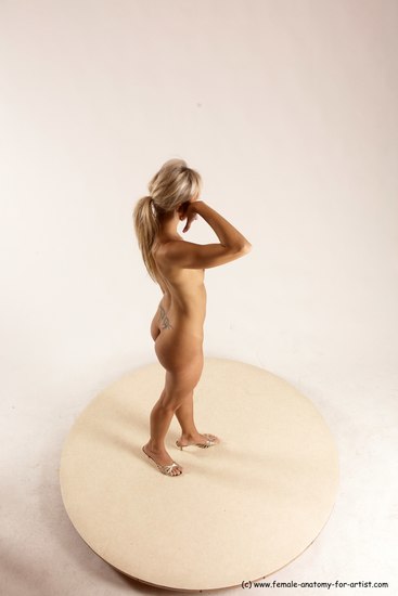 Nude Woman White Standing poses - ALL Slim long blond Standing poses - simple Multi angle poses Pinup