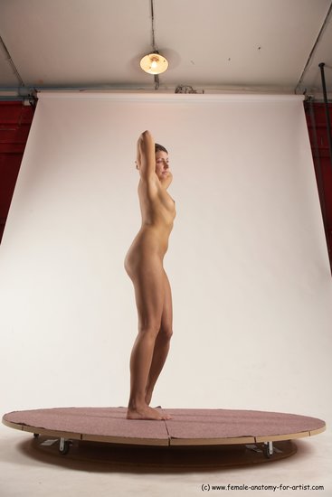 Nude Woman White Standing poses - ALL Slim medium brown Standing poses - simple Multi angle poses Pinup