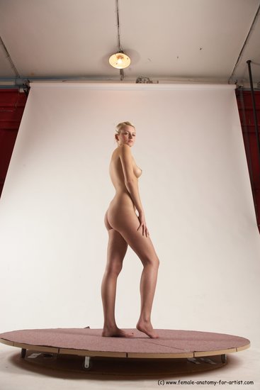 Nude Woman White Standing poses - ALL Slim long blond Standing poses - simple Multi angle poses Pinup