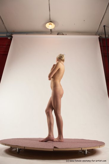 Nude Woman White Standing poses - ALL Slim long blond Standing poses - simple Multi angle poses Pinup