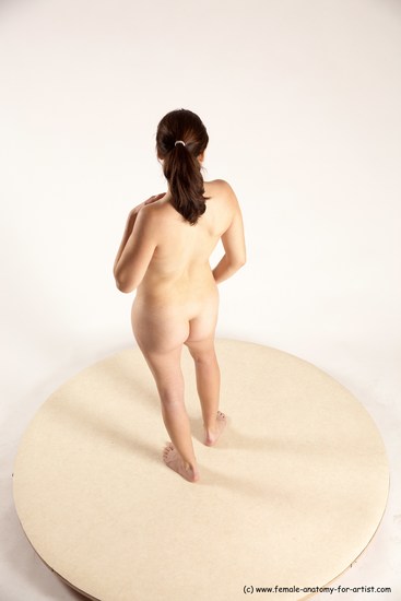 Nude Woman White Standing poses - ALL Slim long brown Standing poses - simple Multi angle poses Pinup